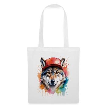 Casquette Wolf Snapback Imprimé de design animal coloré - Sac en tissu - blanc - Devant