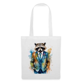 Costume de raton laveur Imprimé de conception d’animaux colorés - Sac en tissu - blanc - Devant