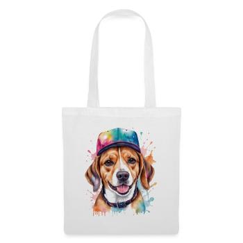 Beagle Snapback Cap Dog Funny Animal Design Print - Tote Bag - white - Front