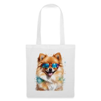 Pomeranian Pomeranian Sunglasses Dog Print - Tote Bag - white - Front