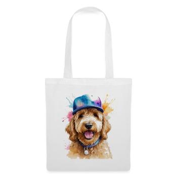 Goldendoodle Snapback Cap Chien Animal Design Print - Sac en tissu - blanc - Devant