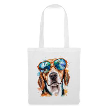 Beagle Sunglasses Dog Funny Animal Design Print - Tote Bag - white - Front