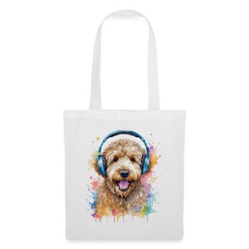 Goldendoodle Casque Chien Animal Design Imprimer - Sac en tissu - blanc - Devant