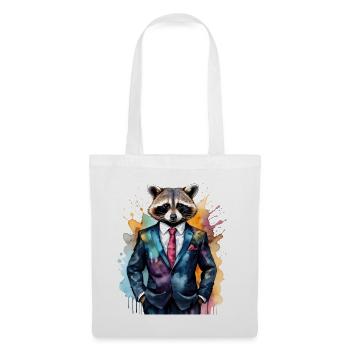 Costume de raton laveur Imprimé de conception d’animaux colorés - Sac en tissu - blanc - Devant