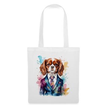 Cavalier King Charles Spaniel Costume Imprimé Chien - Sac en tissu - blanc - Devant