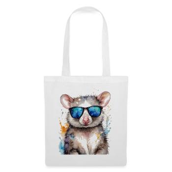 Lunettes de soleil Opossum Imprimé coloré Animal Design - Sac en tissu - blanc - Devant