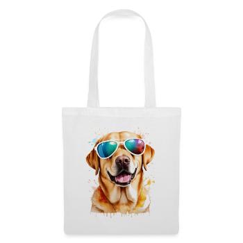Labrador Retriever Sonnenbrille Hund Design Print - Stoffbeutel - Weiß - Vorne