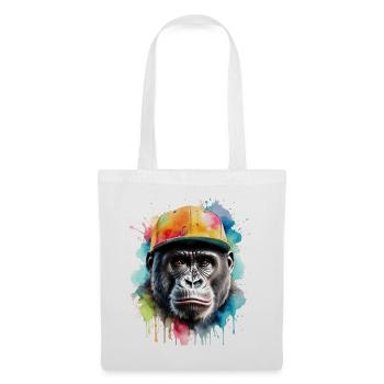 Gorille Snapback Cap Monkey Cool Animal Design Print - Sac en tissu - blanc - Devant