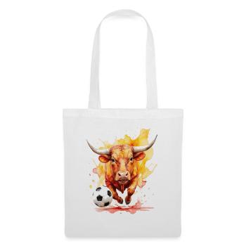 Bull Football Coloré Espagne Animal Design Print - Sac en tissu - blanc - Devant