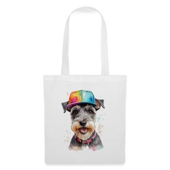 Miniature Schnauzer Snapback Cap Chien Animal Design Print - Sac en tissu - blanc - Devant