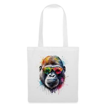 Gorilla Sonnenbrille Affe Bunt Tier Design Print - Stoffbeutel - Weiß - Vorne