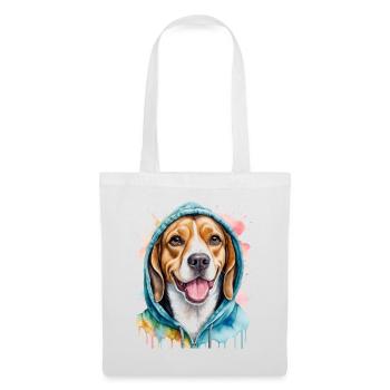 Beagle Sweat à capuche chien coloré drôle animal design imprimé - Sac en tissu - blanc - Devant