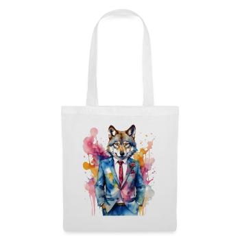 Costume de loup Imprimé coloré de design d’animaux - Sac en tissu - blanc - Devant