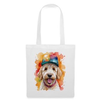 Goldendoodle Snapback Cap Chien Animal Design Print - Sac en tissu - blanc - Devant