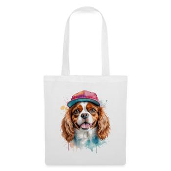 Cavalier King Charles Spaniel Snapback Cap Chien - Sac en tissu - blanc - Devant