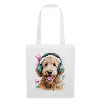 Goldendoodle Casque Chien Animal Design Imprimer - Sac en tissu - blanc - Devant