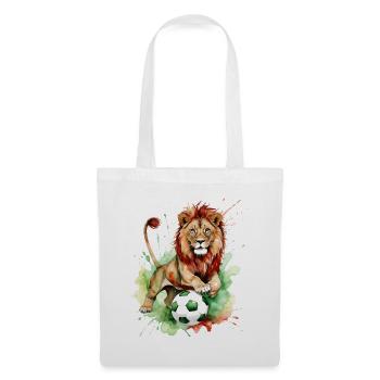 Lion Football Coloré Portugal Animal Design Print - Sac en tissu - blanc - Devant