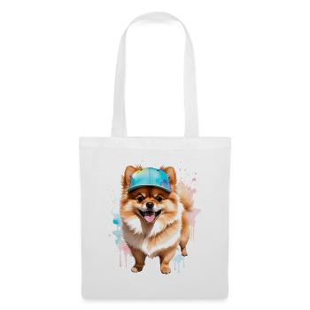 Loulou de Poméranie Casquette Snapback Imprimé chien - Sac en tissu - blanc - Devant