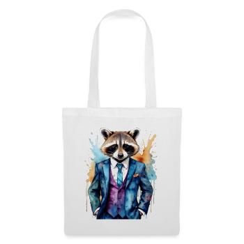Costume de raton laveur Imprimé de design animal coloré - Sac en tissu - blanc - Devant