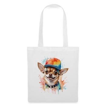 Chihuahua Snapback Cap Chien Drôle Design Print - Sac en tissu - blanc - Devant