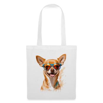 Chihuahua Sunglasses Dog Funny Design Print - Tote Bag - white - Front