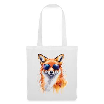 Fuchs Sonnenbrille Bunt Tier Design Print - Stoffbeutel - Weiß - Vorne