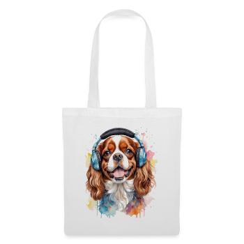 Cavalier King Charles Spaniel Casque Dog Print - Sac en tissu - blanc - Devant