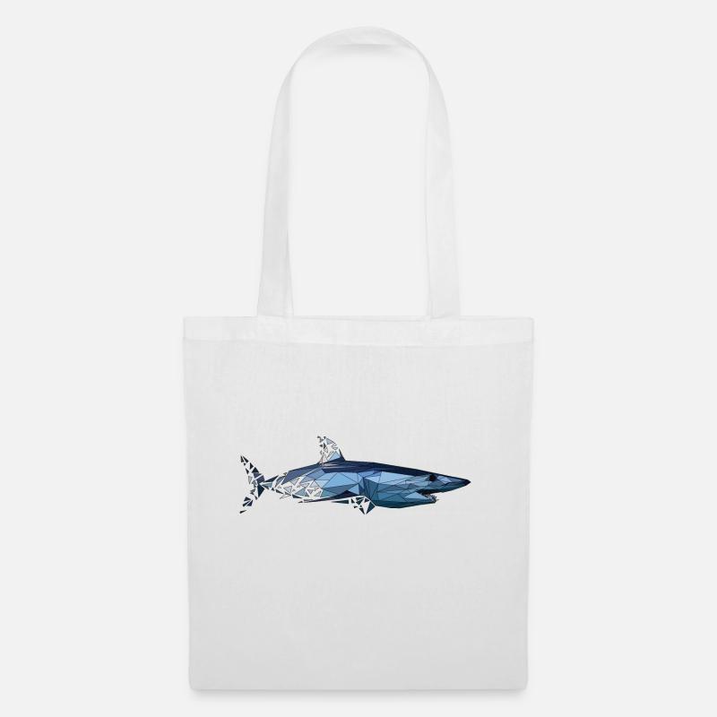 Shark | Low Poly - Tote Bag - white