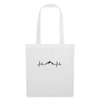 Mountains Heartbeat Cadeau - Sac en tissu - blanc - Devant