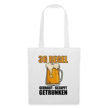 3G Regel Gebraut Gezapft Getrunken Bier Kostüm - Stoffbeutel - Weiß - Vorne