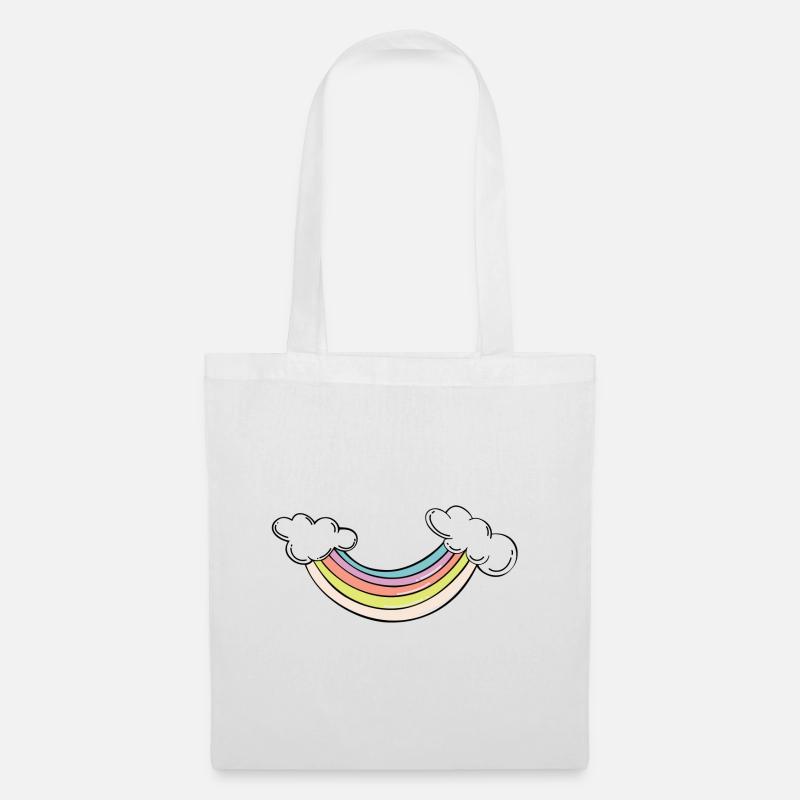 Rainbow mile with clouds - Tote Bag - white