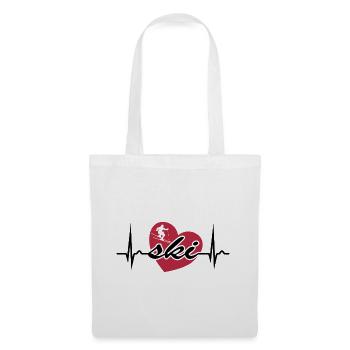 ECG curve - heart curve - pulse - skiing - Tote Bag - white - Front