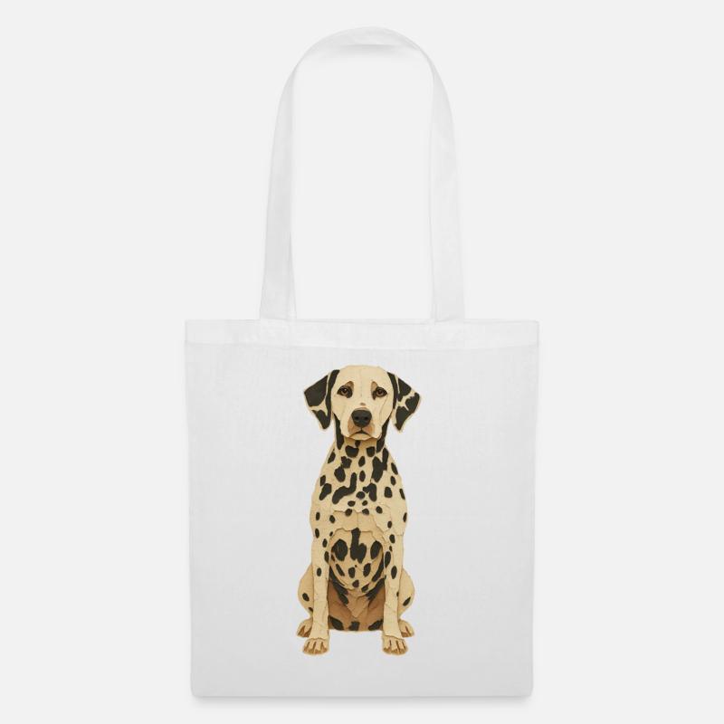 Dalmatian Patch Art Tee - Tote Bag - white