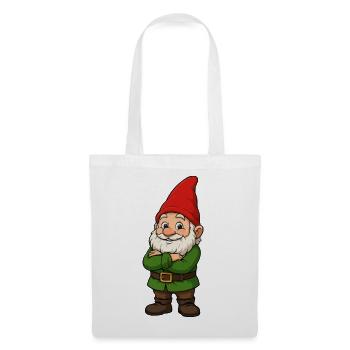 Little garden gnome with a red hat - Tote Bag - white - Front