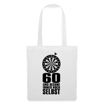 Dartspieler 60 Jahre – Geschenk für Opa & Papa - Stoffbeutel - Weiß - Vorne