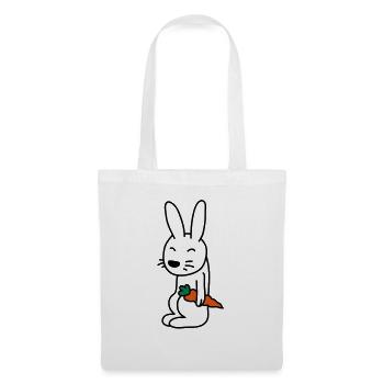 bunny_with_carrot - Stoffbeutel - Weiß - Vorne