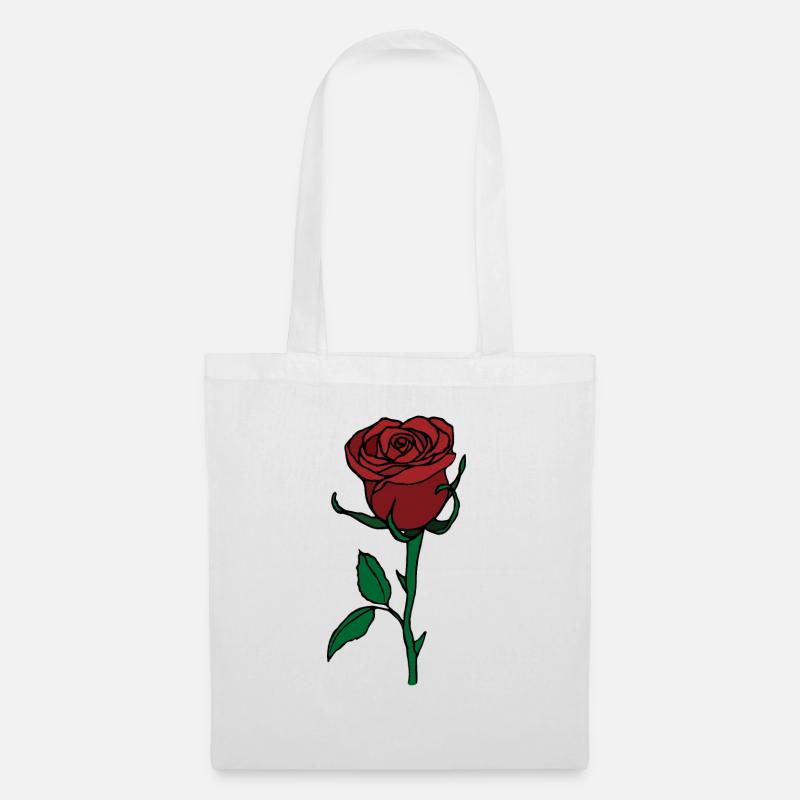 Rose - Stoffbeutel - Weiß