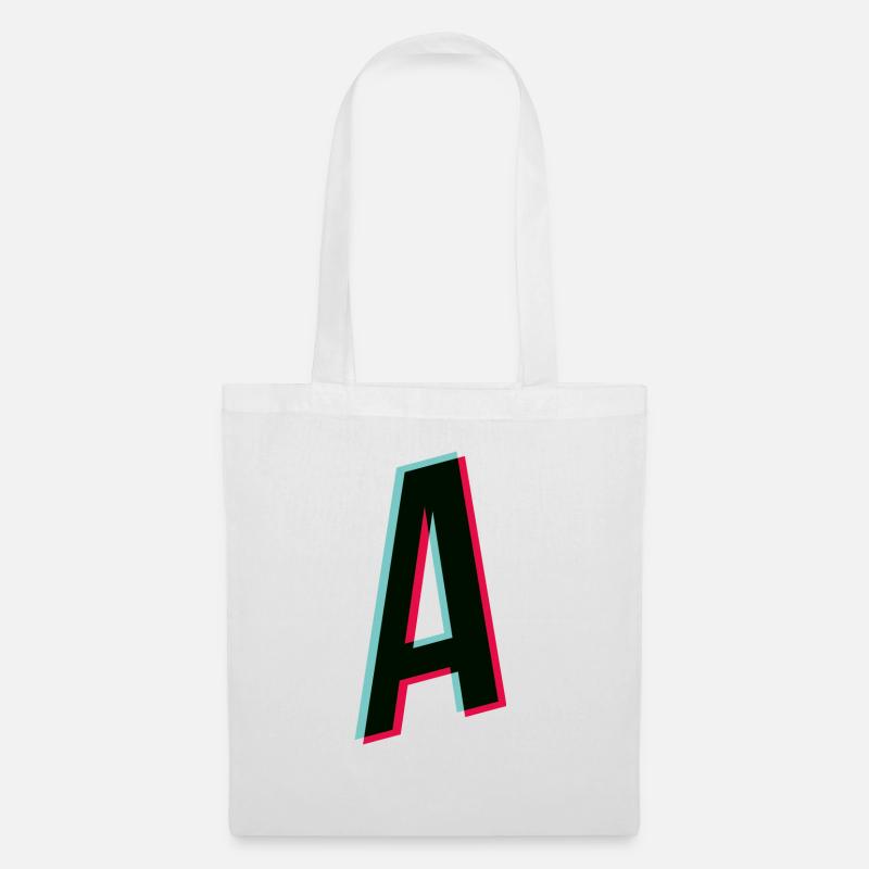 A - Buchstabe - A - Stoffbeutel - Weiß