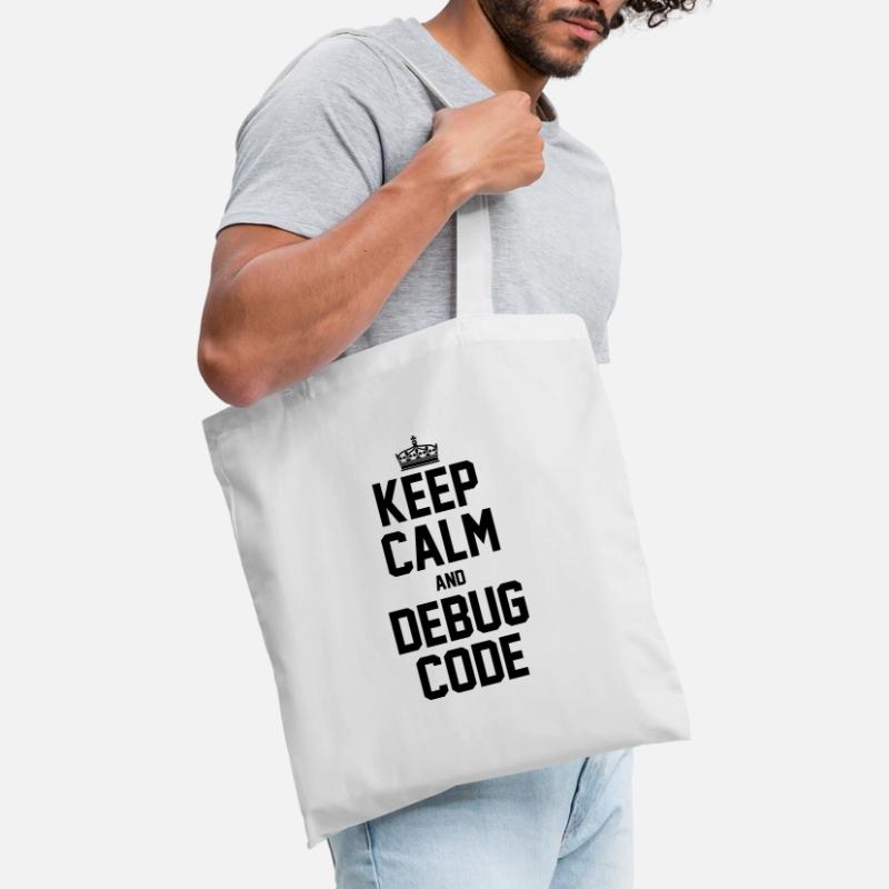 Keep Calm And Debug Code Programmer Nerd Software Stoffbeutel