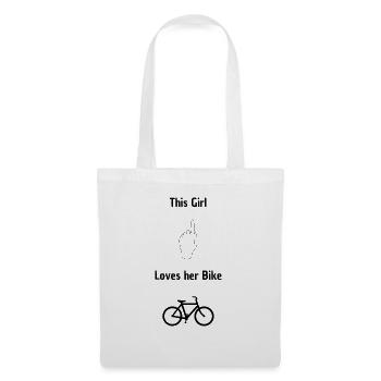 Cette fille aime son vélo - Sac en tissu - blanc - Devant