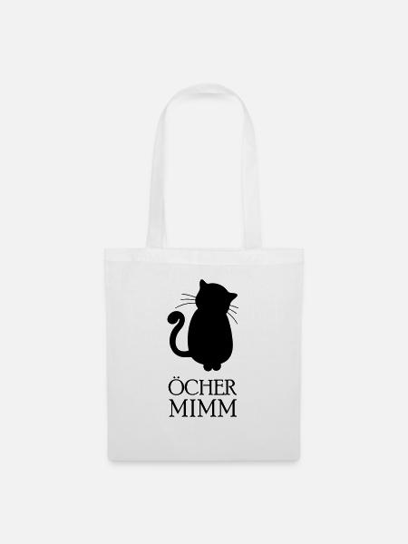 Öcher Mimm (Aachener Katze) - Stoffbeutel - Weiß