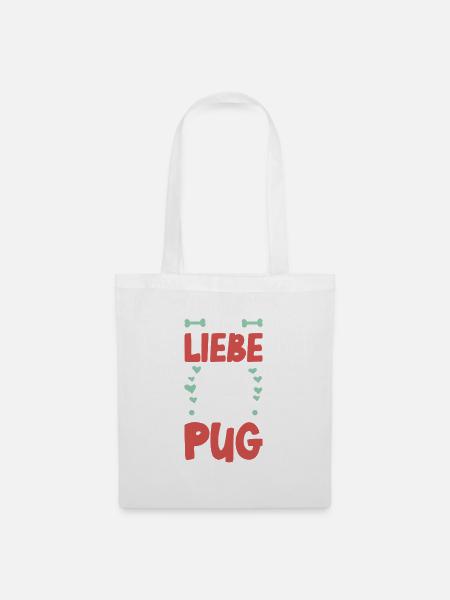 Ich liebe meinen Pug - Stoffbeutel - Weiß
