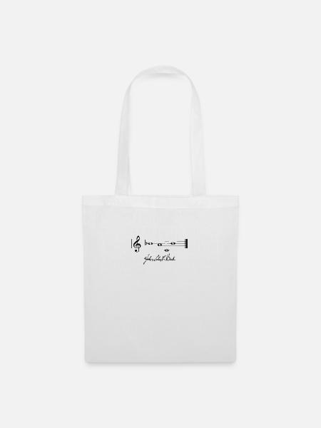Notes de musique: «BACH» - Sac en tissu - blanc