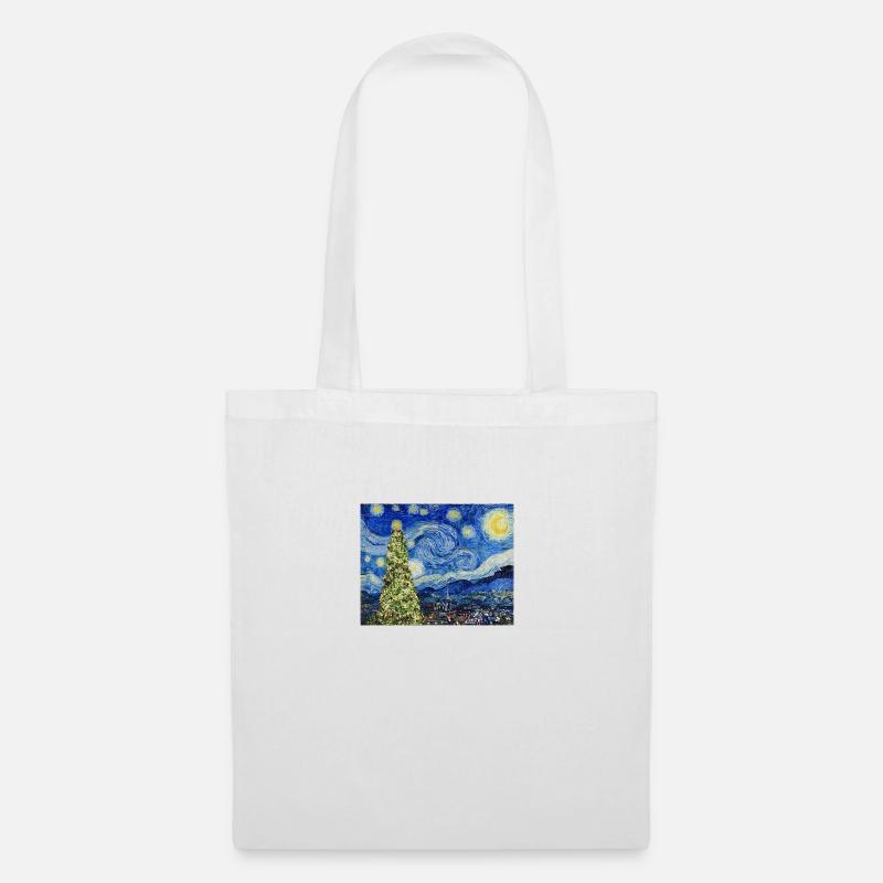Van Gough Starry Night - Christmas Tree Trending - Stoffbeutel - Weiß
