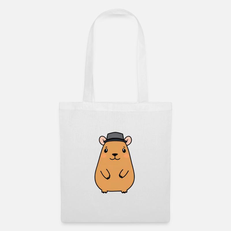 Kapu Capybara with Felt Hat - Tote Bag - white
