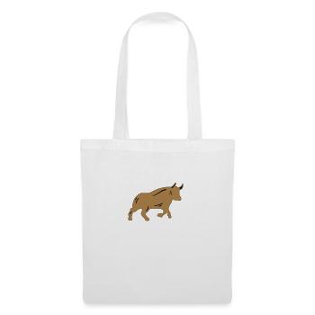Taureau boursier - Sac en tissu - blanc - Devant