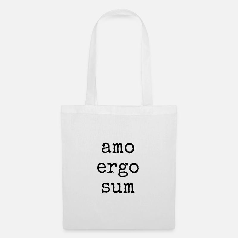 amo ergo sum - ich liebe also bin ich -Spruch - Stoffbeutel - Weiß