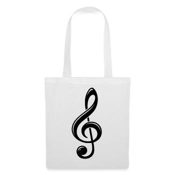 Violinschlüssel Notenschlüssel Schwarz Symbol - Stoffbeutel - Weiß - Vorne
