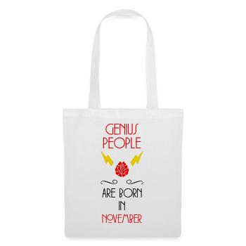 Génie né Novembre Cadeau Bébé - Sac en tissu - blanc - Devant