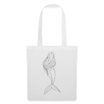 Meerjungfrau Elegante Line Art Design - Stoffbeutel - Weiß - Vorne